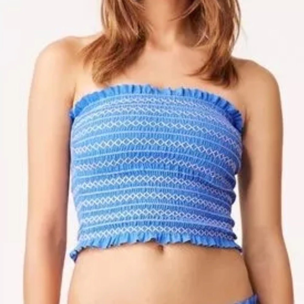 Tory Burch Costa Tube Top in Blue Dusk Women’s Large